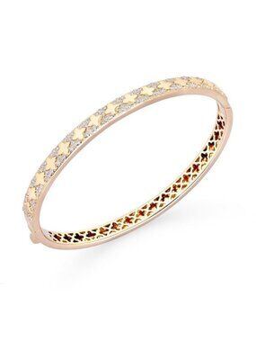 Evermore Cute 14K (or 18k upon request) Yellow Gold Diamond Bangle Bracelet
